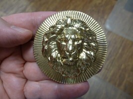 (B-lion-352) 3-D LION HEAD king wild cat big lions on circle brass pin pendant - £20.16 GBP