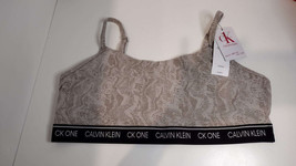 New With Tags Calvin Klein Ck One Bralette Size Xl Snakeskin Cream QF5727 - £10.87 GBP