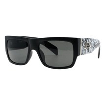 Hombres Locs Gafas de Sol Graffiti Arte Estampado Negro Rectangular Marc... - £10.16 GBP