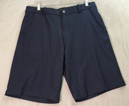 Crivit Shorts Men Size 34 Navy Polyester Slash Pockets Flat Front Logo D... - $12.99