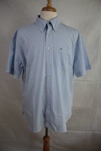 TOMMY HILFIGER Men&#39;s Short Sleeve Cotton Stretch Button Front Shirt size... - £14.85 GBP