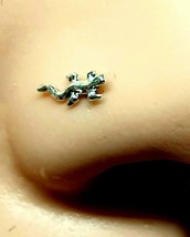 Lizard Nose Stud Gecko Cute 22g (0.6mm) 925 Sterling Silver Straight L Bendable - £5.21 GBP