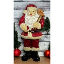 Santa Claus Vintage Refrigerator Magnet Christmas Bell Ringer with Puppy - £10.22 GBP