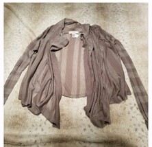 Ann Taylor LOFT Grey and Metalic Draped Cardigan Open Front Size Small NWT - £11.57 GBP