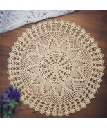 Table Placemats Crochet Doilies Round Lace Doilies for Tables Sofa Cover... - $16.37 CAD