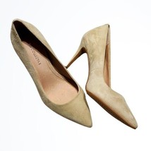 206 Collective Cream Tan Leather Pumps Size 5B Heel Heigh 3 Inches - £29.19 GBP