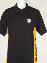 Pittsburgh Steelers Men&#39;s Medium Shirt Wicking Casual Black Gold NEW Polo Top - £26.64 GBP