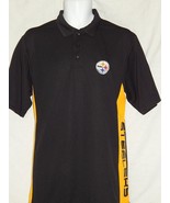 Pittsburgh Steelers Men&#39;s Medium Shirt Wicking Casual Black Gold NEW Pol... - £26.07 GBP