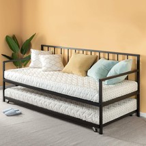 Daybed And Roll Out Trundle Can Fit Twin Size Mattresses Sold, Black. - £196.78 GBP