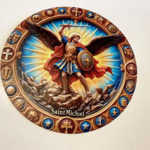 Saint Michael The Archangel  Aluminum 8&quot; Round Image, New #ALM-011-R2 - $15.83