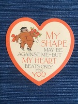Vintage Greeting Card Heart Love Out of Shape Health Age Humor Funny 3&quot; ... - $6.00