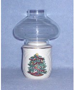 Ron Gordon Designs Christmas Tree Porcelain Hurricane Lamp Glass Shade 1... - $6.83 CAD