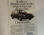 Honda Prelude Print Ad Advertisement 1982 pa10 - £6.30 GBP