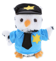 White Owl Police Officer Plush Toy With Cute Cop Uniform &amp; Cap - 8.5&quot; - £31.16 GBP