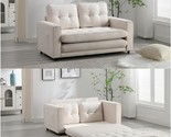 55&quot; 3 Fold Sofa With Side Storage Bags,Convertible Futon Sleeper Sofabed... - $592.99