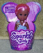 Funville Sparkle Girlz with Pink Hair 4.5&quot;H Mini AA Doll New - $5.82