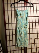American Outpost Vintage 90s Y2K Floral Dress Fits Womens Size S Aqua Multicolor - £7.73 GBP