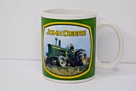 John Deere Harvest Heritage Coffee Mug/Cup w/ Tractor Picture Green &amp; White - £7.81 GBP