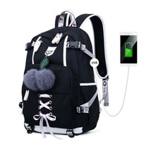 Fengdong korean style high school backpack for teenage girl fashion black white  - £57.39 GBP