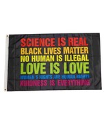 Science Is Real Black Lives Matter BLM Love Rainbow 3x5 Feet Banner Flag - £9.39 GBP