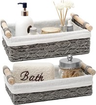 The Duoer Round Paper Rope Storage Basket Wicker Baskets For Organizing With - £27.32 GBP