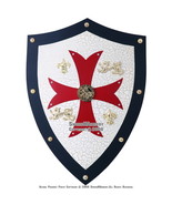 Medieval Knights Templar Royal Crusader Shield Armor Red Cross Lion with... - £46.91 GBP