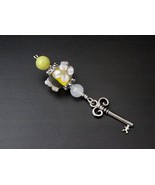 Jade and Snow Quartz Honey Flower Key Blessingway bead - Blessing, baby ... - £12.58 GBP