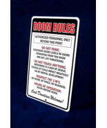 ROOM RULES -*US MADE* Embossed Sign -Teen Bedroom Man Cave Garage Bar Wa... - £12.35 GBP