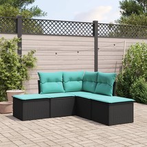  Garden Sofa Set Black PE rattan 5 Piece Set - $8,799.25 MXN