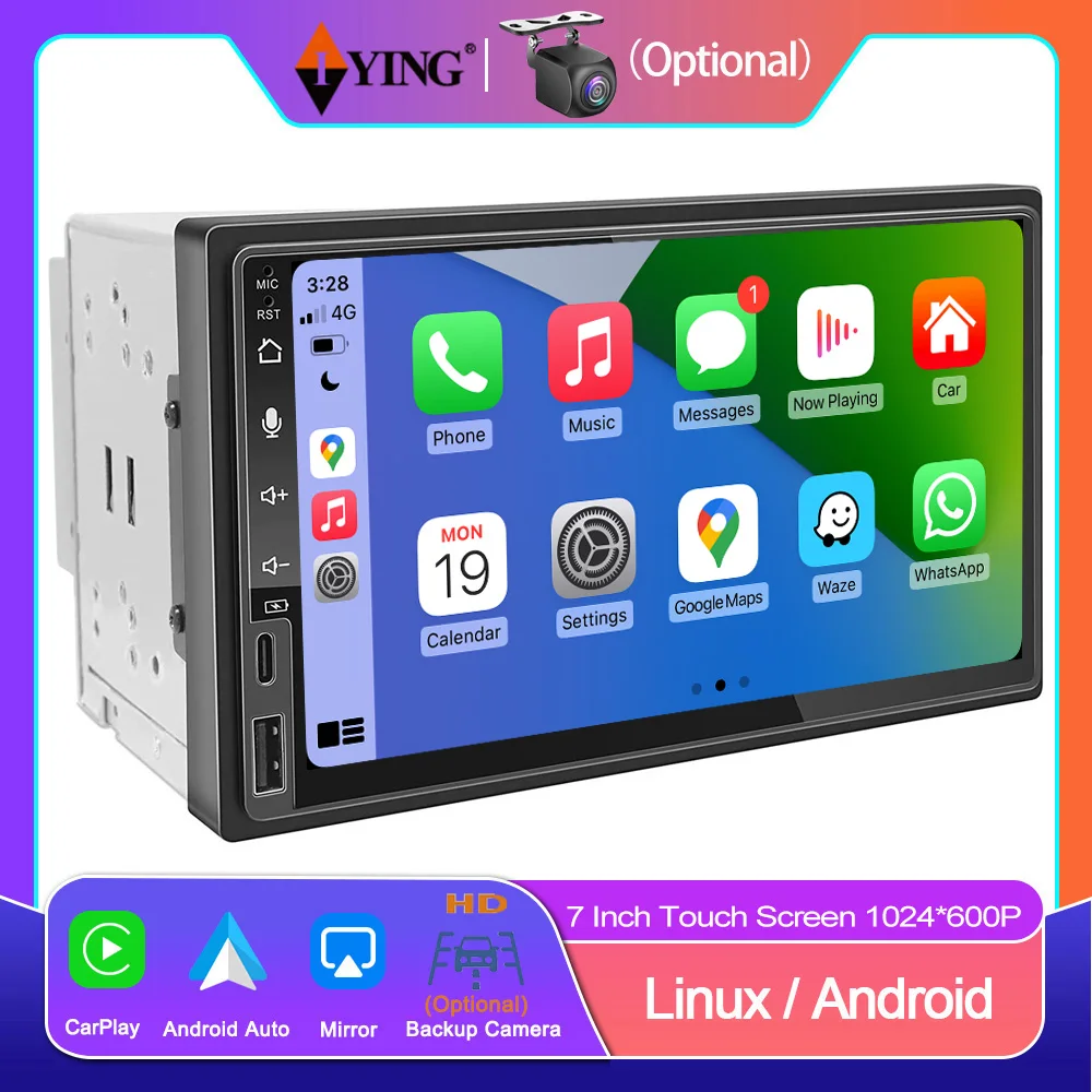 H universal 2 din car radio stereo android auto multimedi carplay double din wireless 7 thumb200