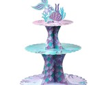 Mermaid Cake Stand 3 Tier Mermaid Party Supplies Mermaid Tail Cupcake St... - £18.42 GBP