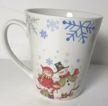 Snowmen Family w/Gifts Mug 8 oz Christmas Winter White Coffee Tea White Cup - £9.46 GBP