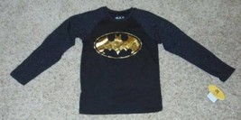 Girls Shirt Justice League Super Hero Black Batman Raglan Long Sleeve Tee-size 8 - £6.31 GBP