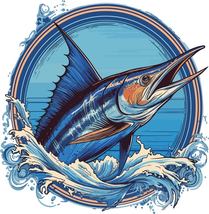 Blue Marlin, Graphic T-shirt Design, Cut Files, Cricut, SVG - £1.56 GBP