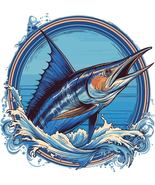 Blue Marlin, Graphic T-shirt Design, Cut Files, Cricut, SVG - £1.56 GBP