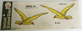 1981 Decorcal Instant Stained Glass Yellow Sea Birds Decorative Transfer Decal - $9.99