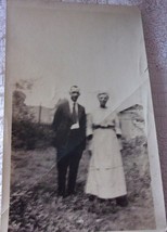 Husband &amp; Wife All Dressed Up Standing In The Farm Yard 1930s - £3.18 GBP