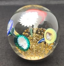 Vintage Hand Blown Trumpet Flowers Murano Glass Paperweight  PB203/4 - £62.92 GBP