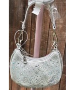 Betsey Johnson Women&#39;s Silver Rhinestone Micro Diva Pouch Cross Body Bag... - $101.87 CAD