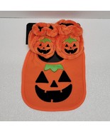 Pumpkin Baby Bib &amp; Booties Set Halloween Pumpkin Jack O&#39; Lantern Bib Set... - $183.72 MXN
