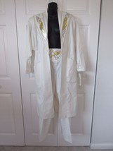 MARIE ST MONET Long Duster Overcoat Pant Suit Applique 10/12 White Embos... - £47.93 GBP
