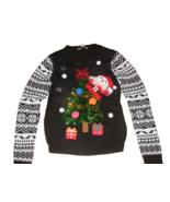 No Boundaries Ugly Christmas Sweater 3D Decorations Size M(7-9) Black &amp; ... - $14.83