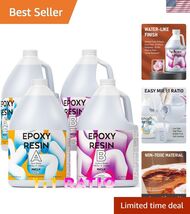 4 Gallon Crystal Clear Epoxy Resin Kit for Durable, High Gloss Coating &amp;... - $245.01