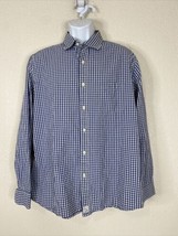 G.H. Bass Heritage Men Size L Blue/Wht Check Long Sleeve Slim Fit Button Up - £5.38 GBP