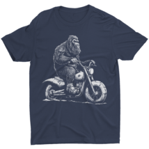Bigfoot Sasquatch T-Shirt Ride Motor Motorcycle Biker Shirt Men&#39;s Tee Graphic - £11.80 GBP+