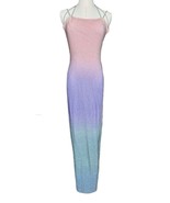 Vtg 90s Y2K Sparkle Pink Purple Ombre Long Maxi Prom Formal Party Dress ... - $79.19