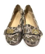 Cole Haan 7 B Snakeskin Leather Loafers Mocs Flats Gold Lock Hardware Wo... - $40.69 CAD