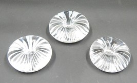 White Swirl Glass Button Mini Candle Holders Set of 3 - £23.52 GBP
