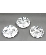 White Swirl Glass Button Mini Candle Holders Set of 3 - £23.50 GBP