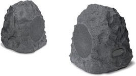 Ilive Outdoor Rock Speaker Pair - Wireless Waterproof Bluetooth Speakers, Gray - £89.53 GBP